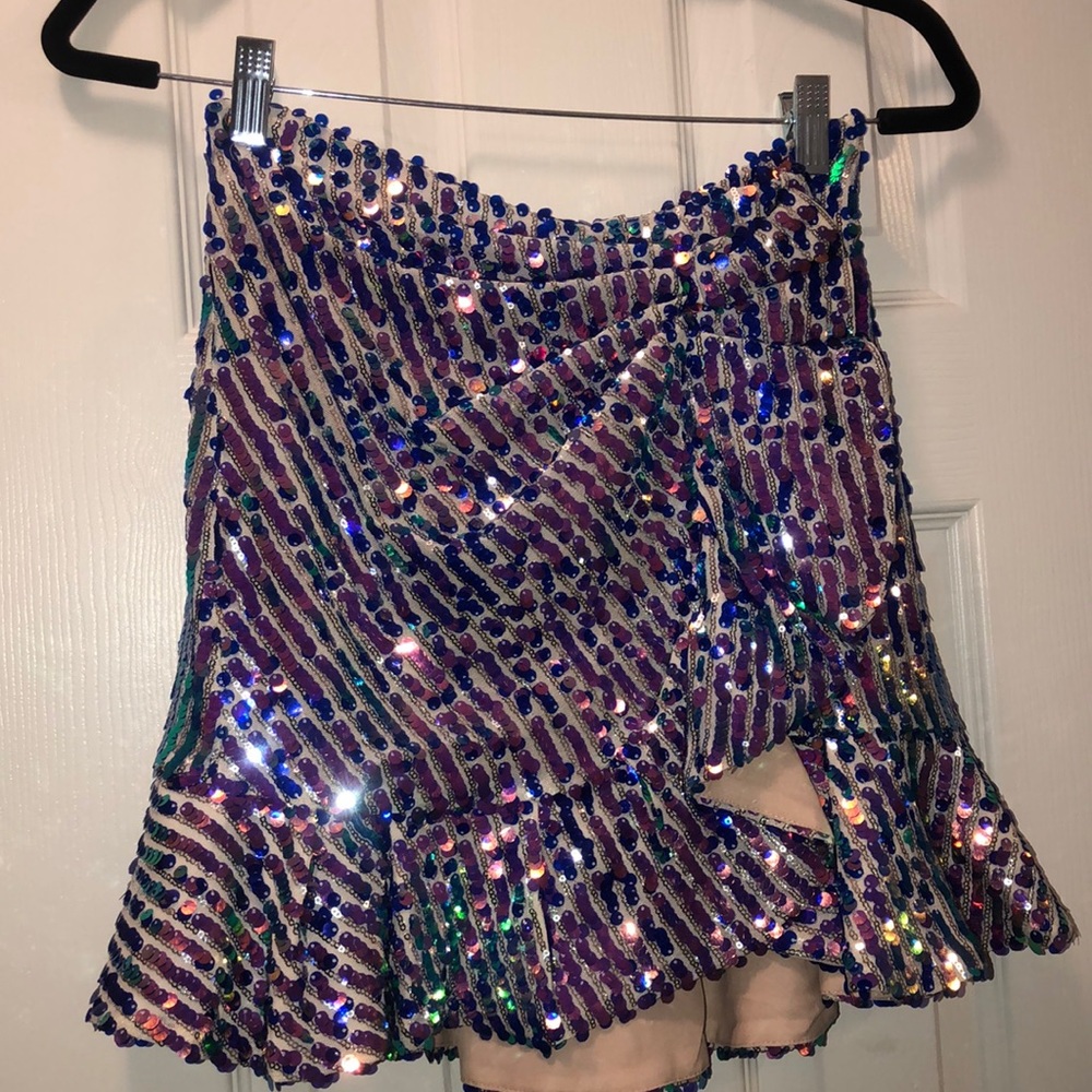 NWT Zara sequin mini skirt